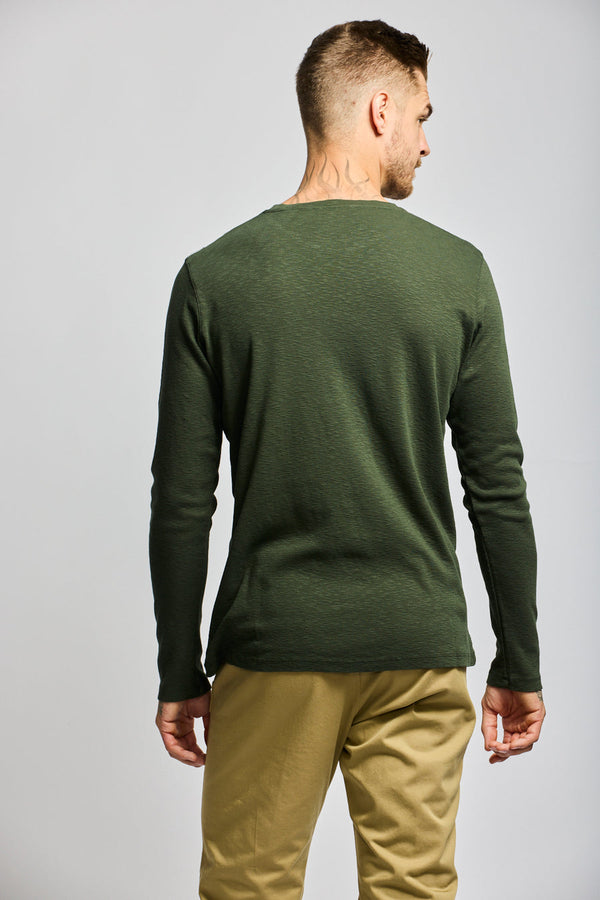 Long Sleeve Slub Crew Neck